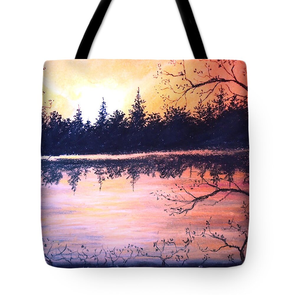 Sunset Tote Bag featuring the painting Autumn Nights by Jen Shearer