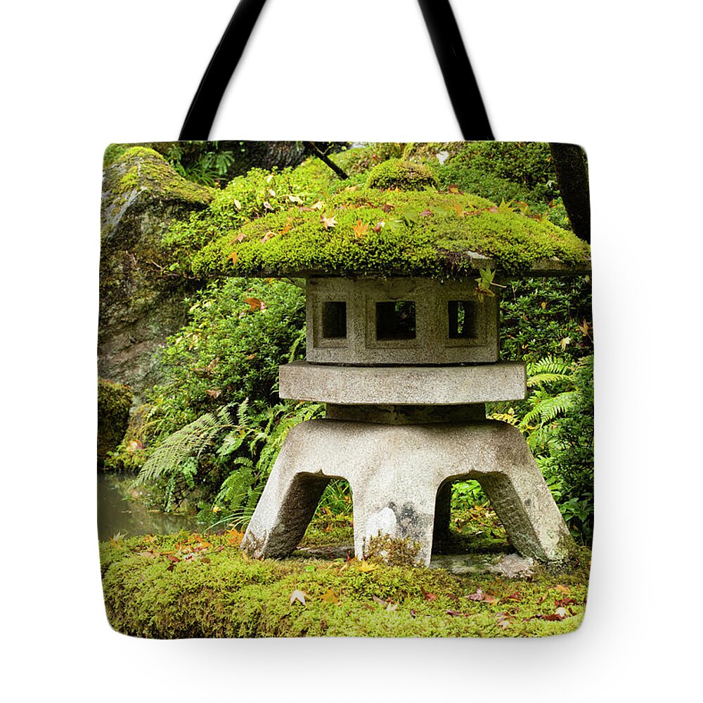 Photography Tote Bag featuring the photograph Autumn, Pagoda, Japanese Garden by Panoramic Images
