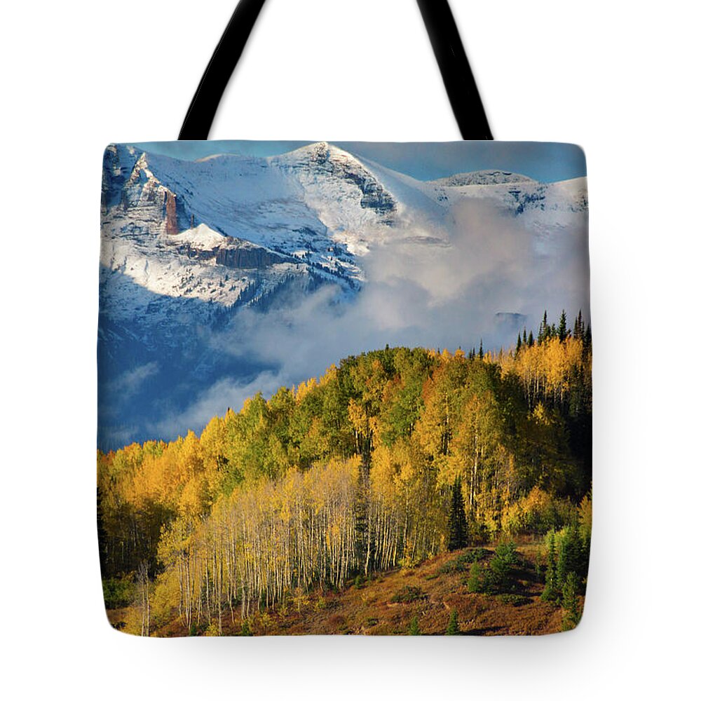 America Tote Bag featuring the photograph Autumn Pradise In The West Elk Mountains by John De Bord