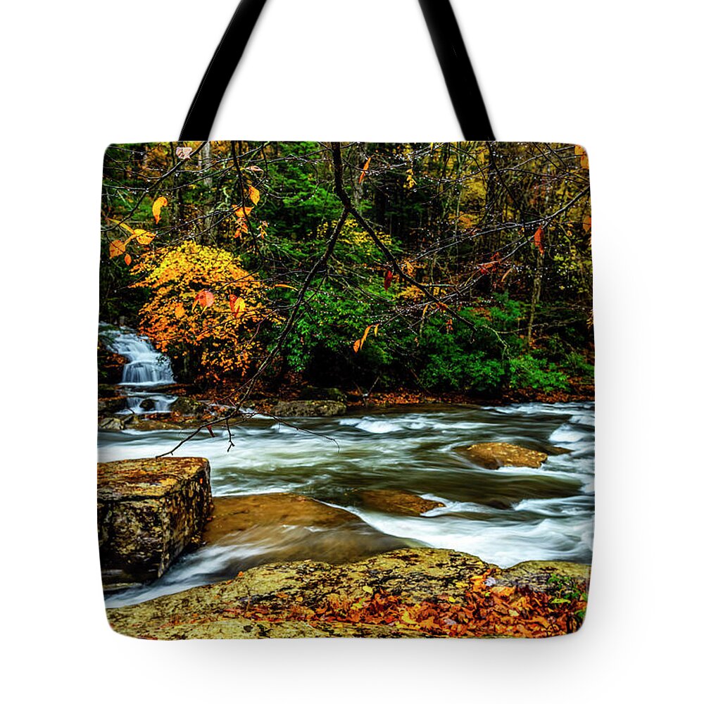 Elk River Tote Bag featuring the photograph Autumn Rain Back Fork of Elk River by Thomas R Fletcher