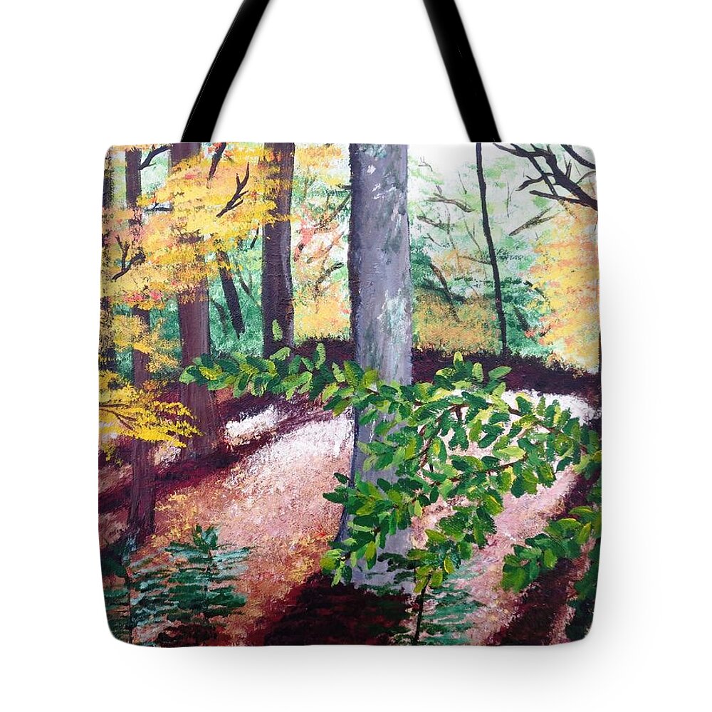  Tote Bag featuring the painting Autumn Trees by C E Dill