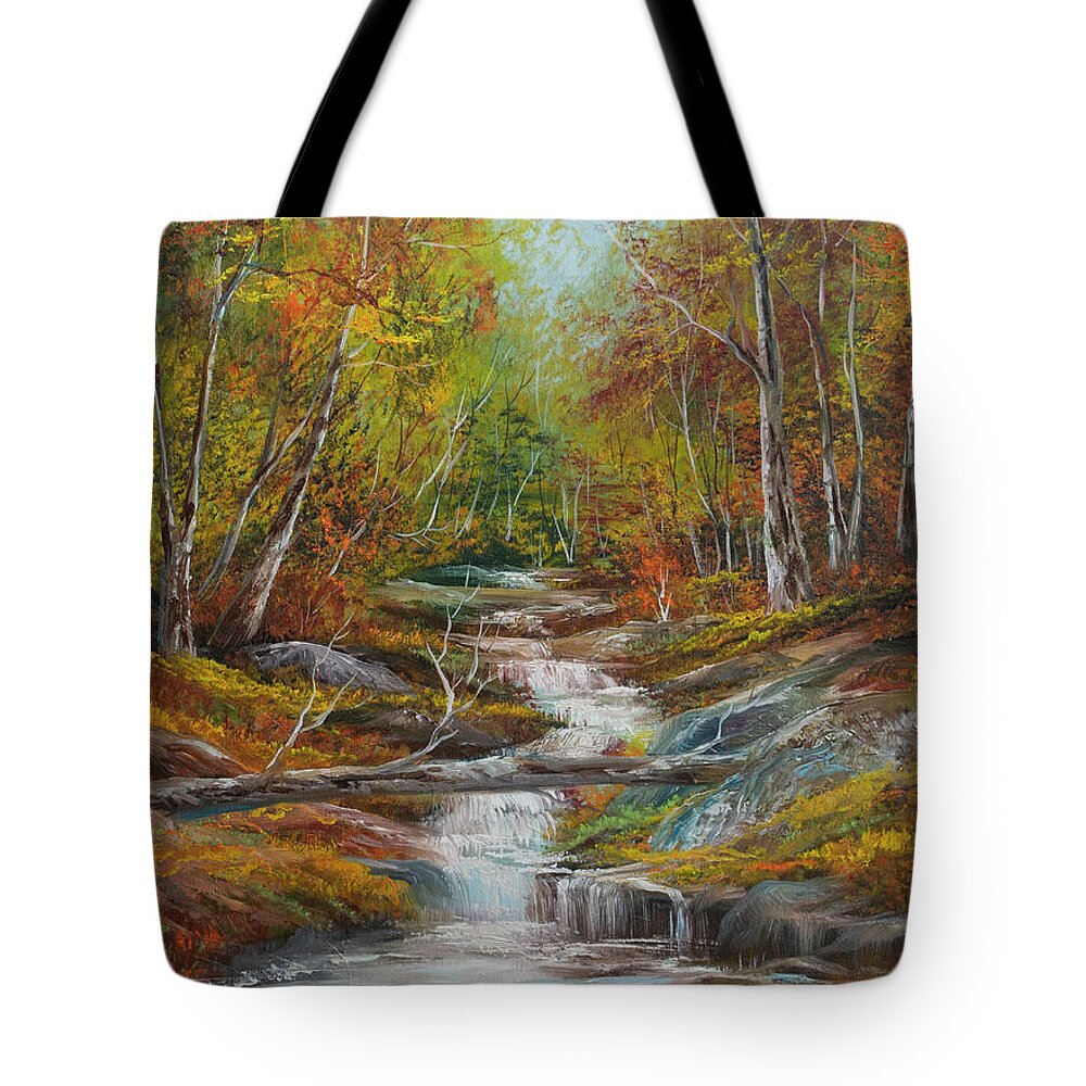 Forest Tote Bag featuring the painting Colors of Fall by Lynne Pittard