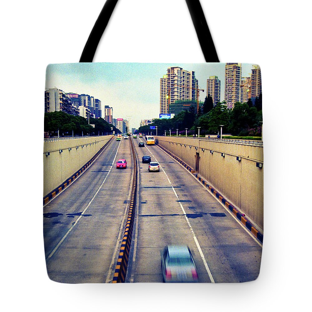 Downtown District Tote Bag featuring the photograph Avenue by Samuel's Photograph