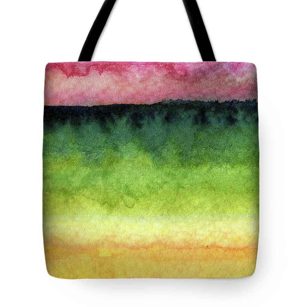 Abstract Landscape Tote Bag featuring the painting Awakened Too by Linda Woods