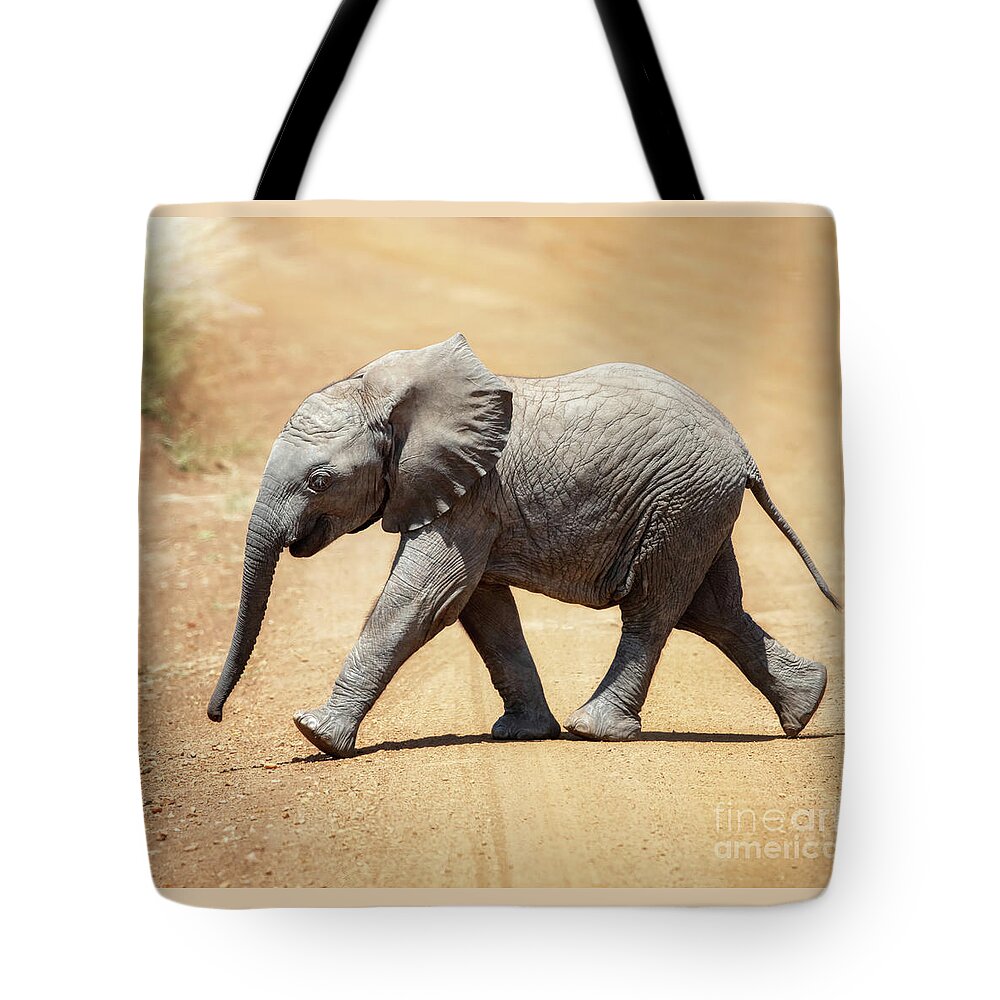 Baby Tote Bag featuring the photograph Baby African elephant by Jane Rix