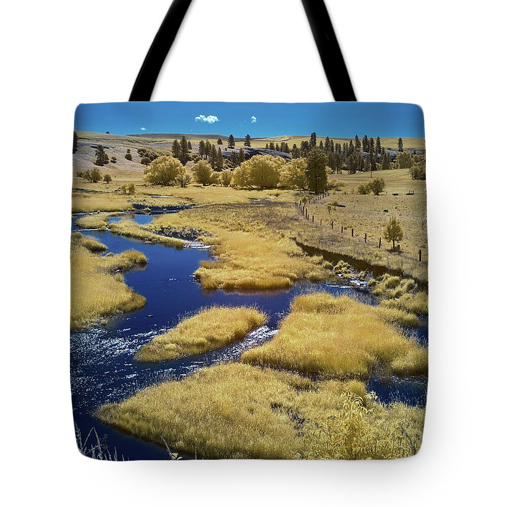 Palouse Tote Bag featuring the photograph Back River in the Palouse by Jon Glaser