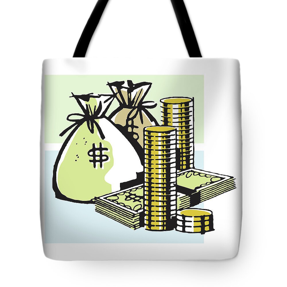 Bag of Money with Coins and Bills Tote Bag