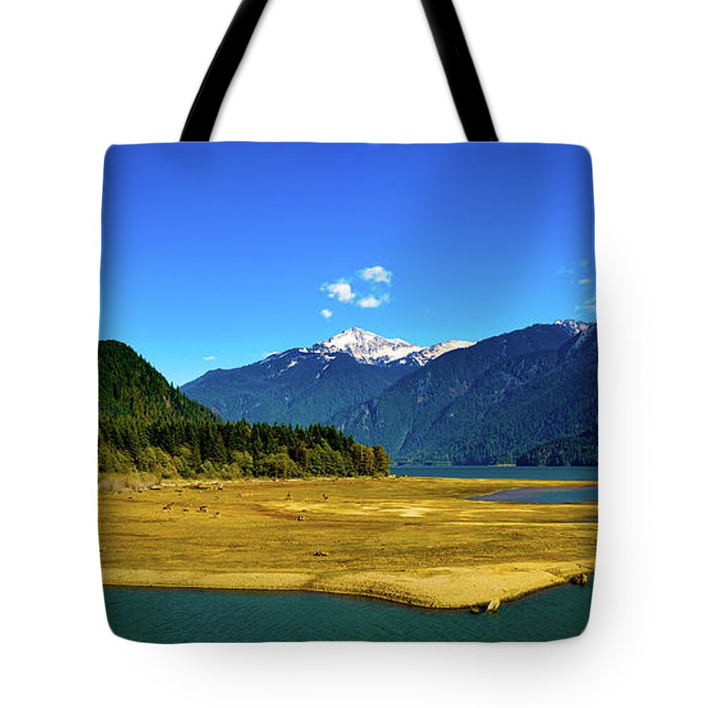 Steve Bunch Tote Bag featuring the photograph Baker Lake low water level by Steve Bunch
