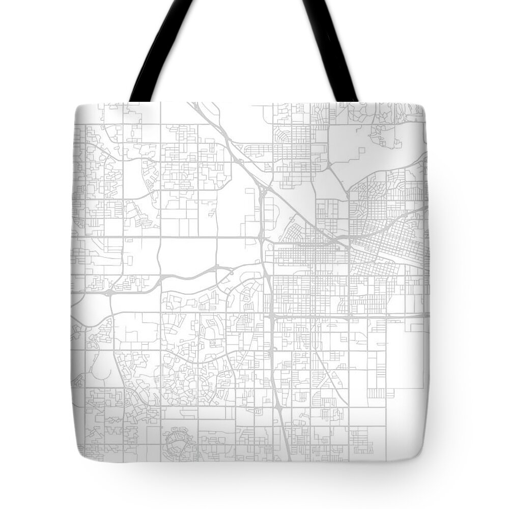 Bakersfield Tote Bag featuring the mixed media Bakersfield California City Street Map Black and White Minimalist Series by Design Turnpike