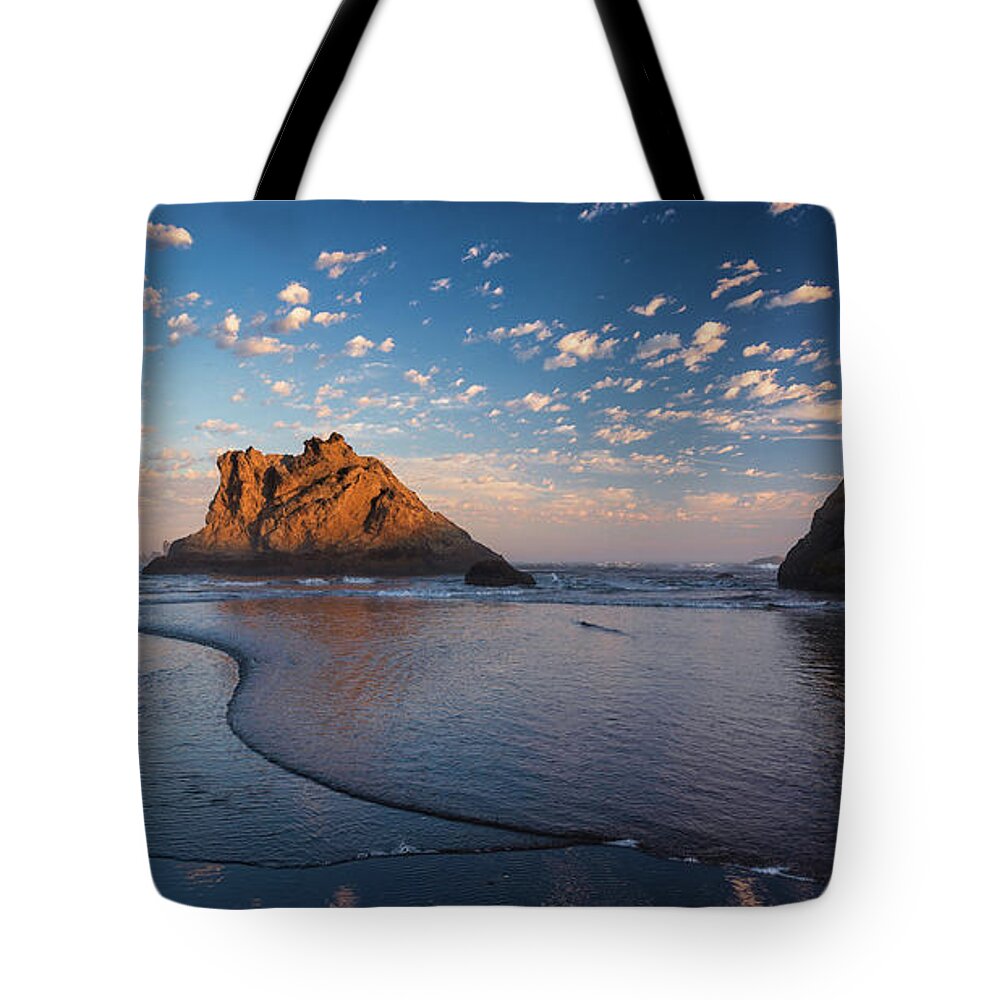 Bandon Tote Bag featuring the photograph Bandon Sunset by Doug Sturgess