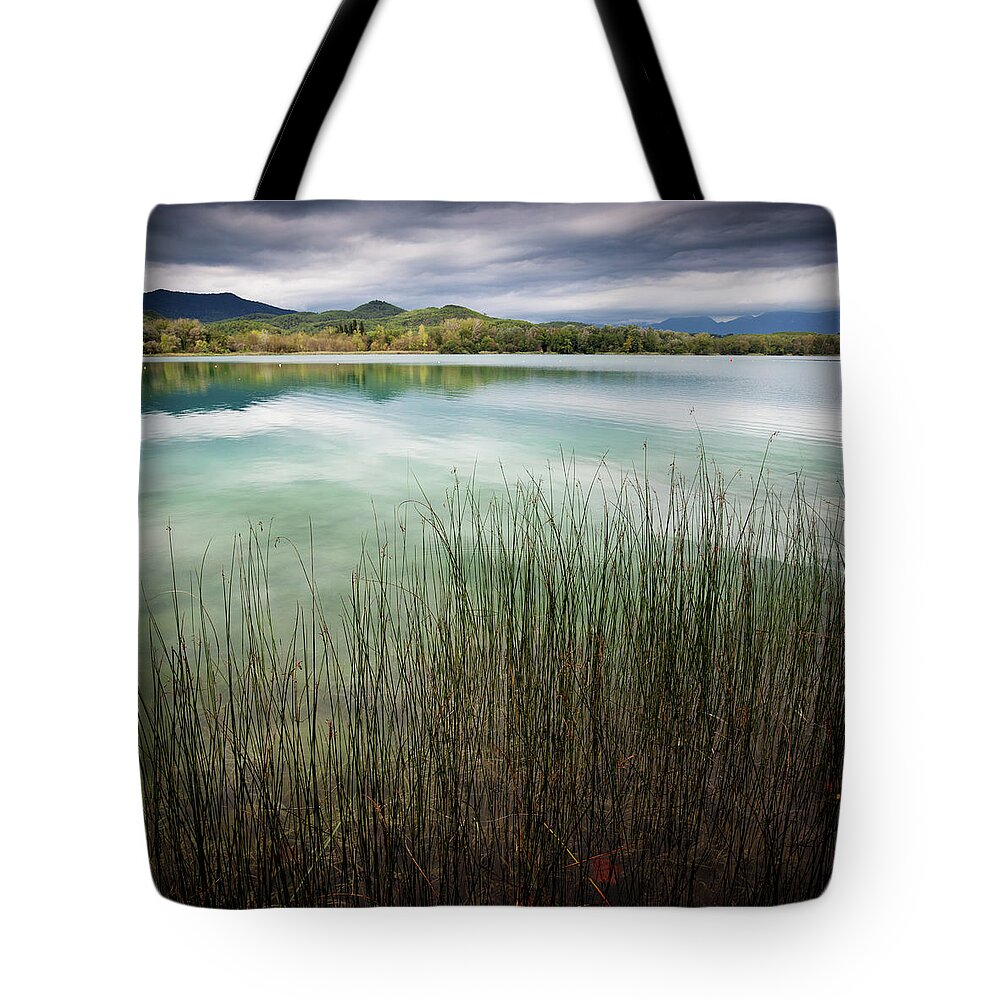 Scenics Tote Bag featuring the photograph Banyoles And Lake Banyoles In Catalonia by Marc Princivalle For Imagesconcept.com