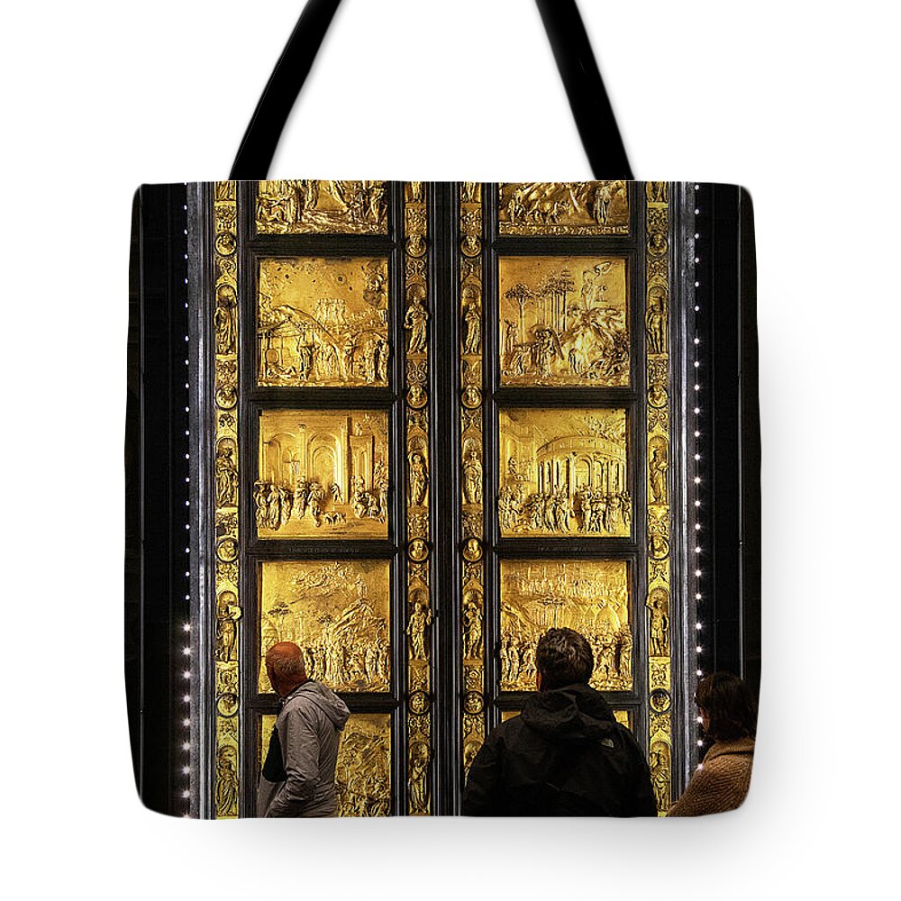 Wayne Moran Photography Tote Bag featuring the photograph Baptistery Doors Florence Italy by Wayne Moran