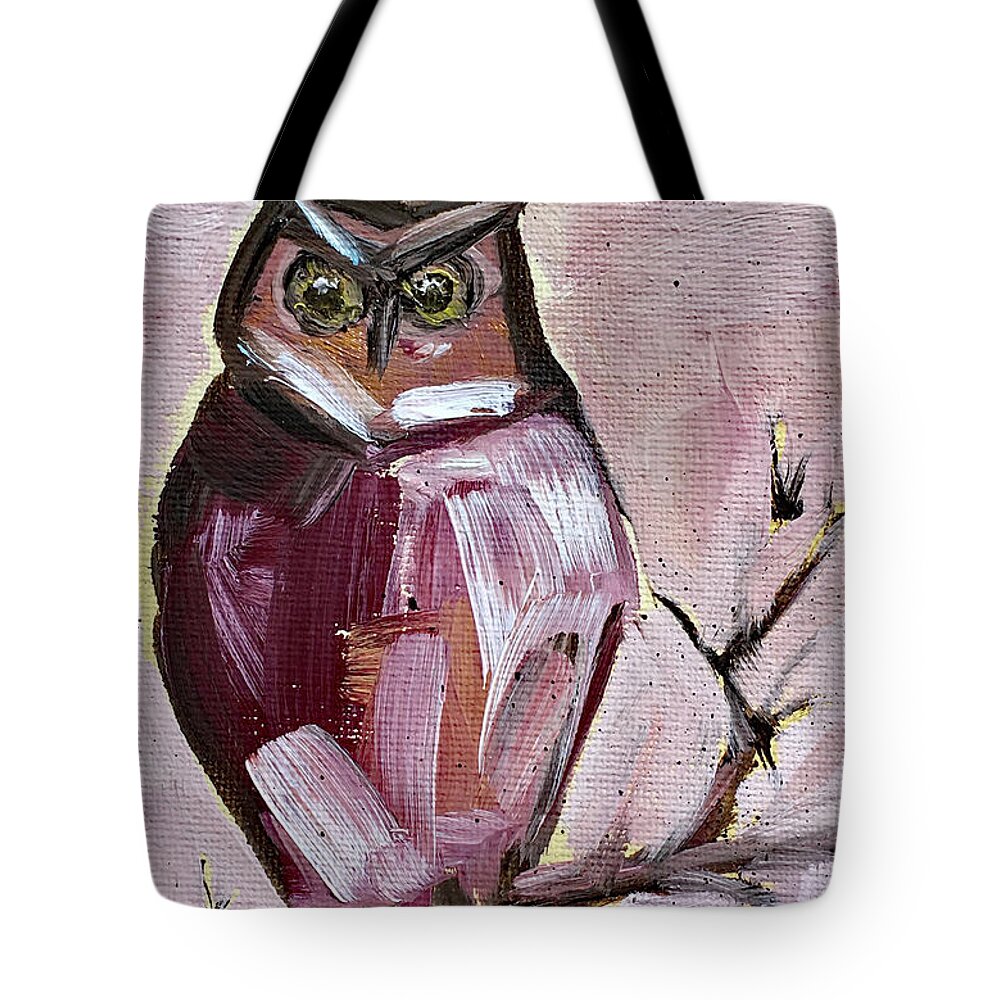 Owl Tote Bag featuring the painting Barn Owl by Roxy Rich