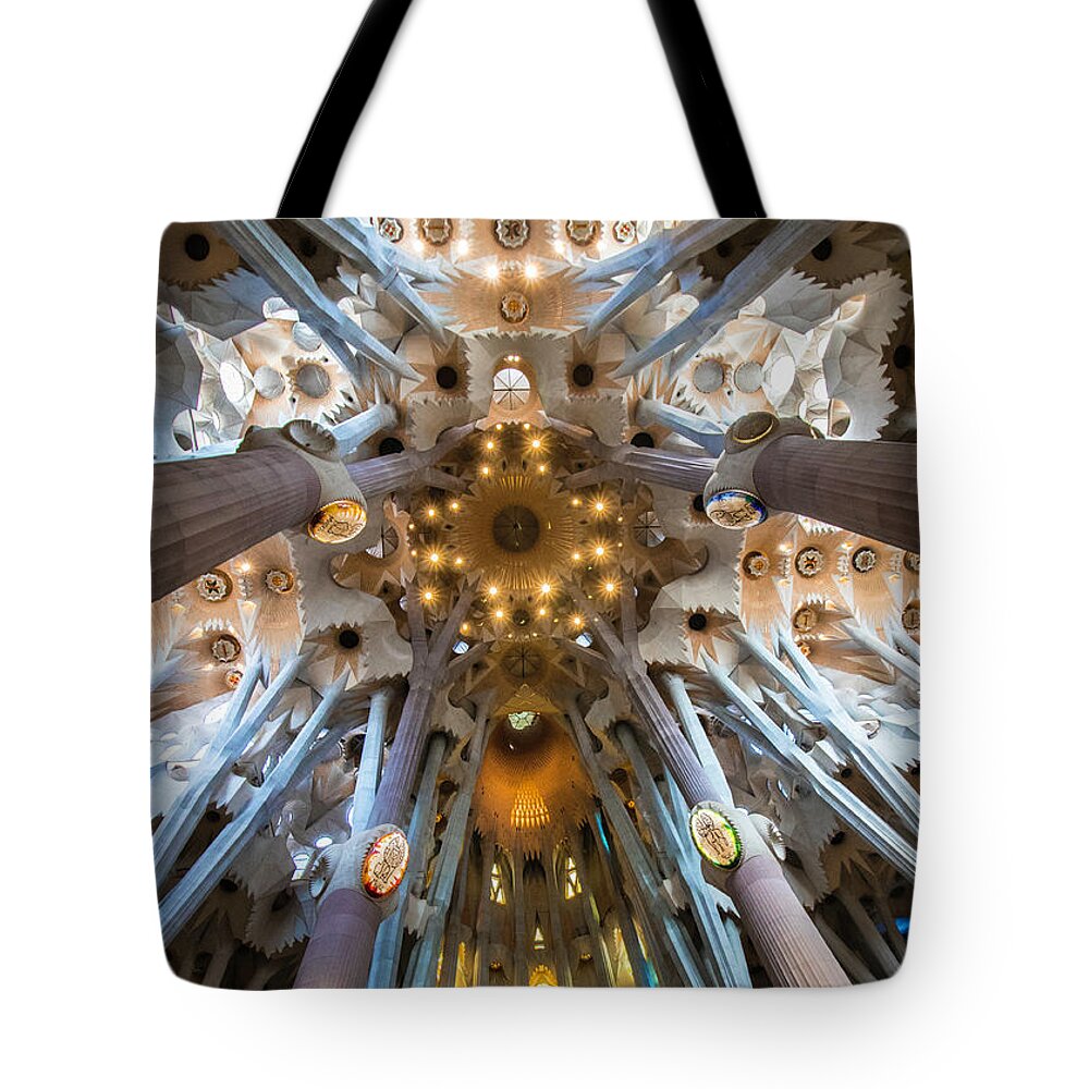 Architecture Tote Bag featuring the photograph Basiiica de la La Sagrada Familia, Barcelona, Spain by Venetia Featherstone-Witty