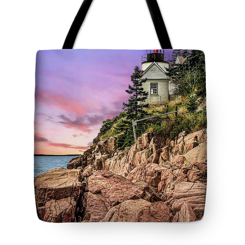 Me Tote Bag featuring the photograph Bass Harbor Head Light by David Meznarich