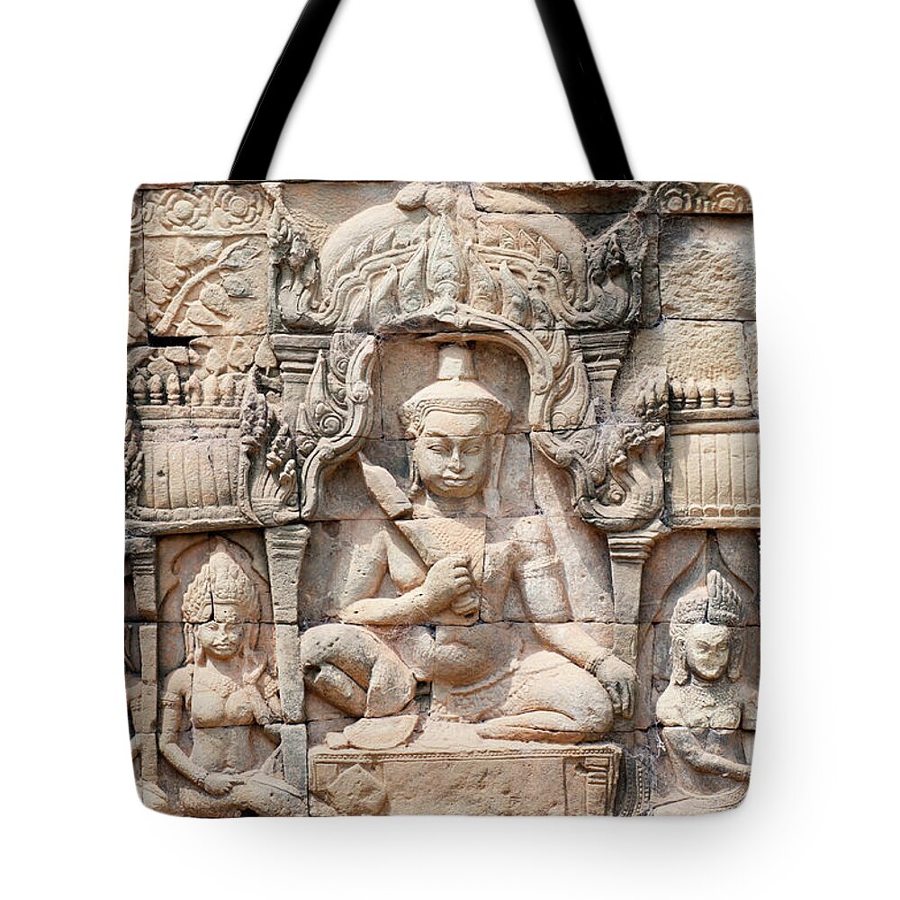 Bayon Temple Carvings Tote Bag