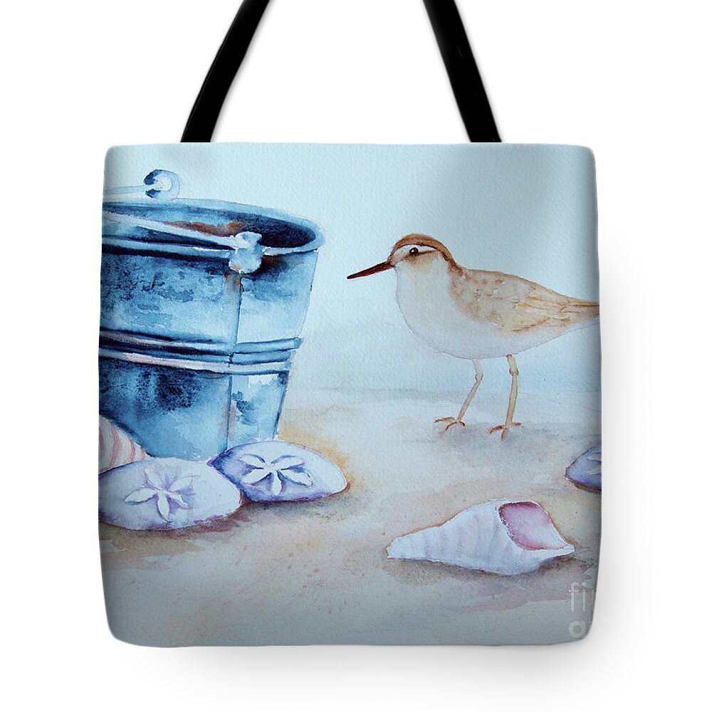 Sea Tote Bag featuring the painting Beach Combing by Jeanette French