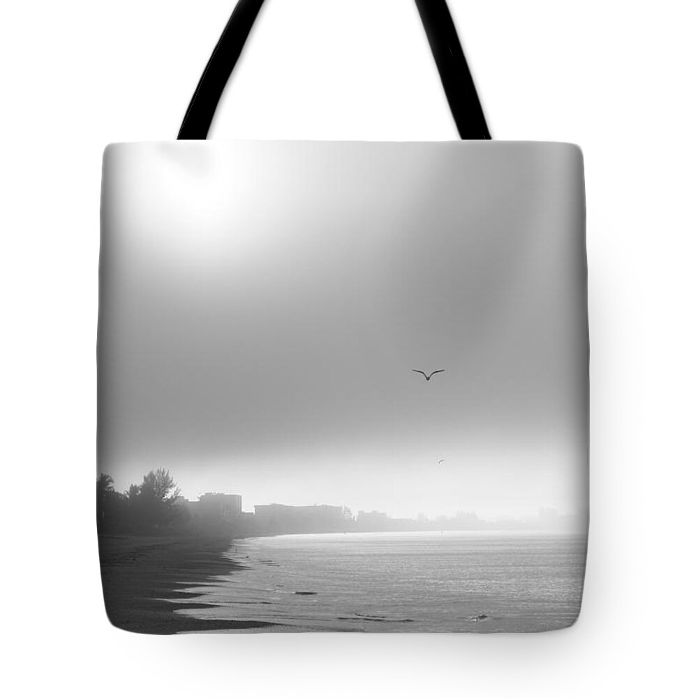 Ft Myers Beach Tote Bag featuring the photograph Beach Fog by Nunweiler Photography