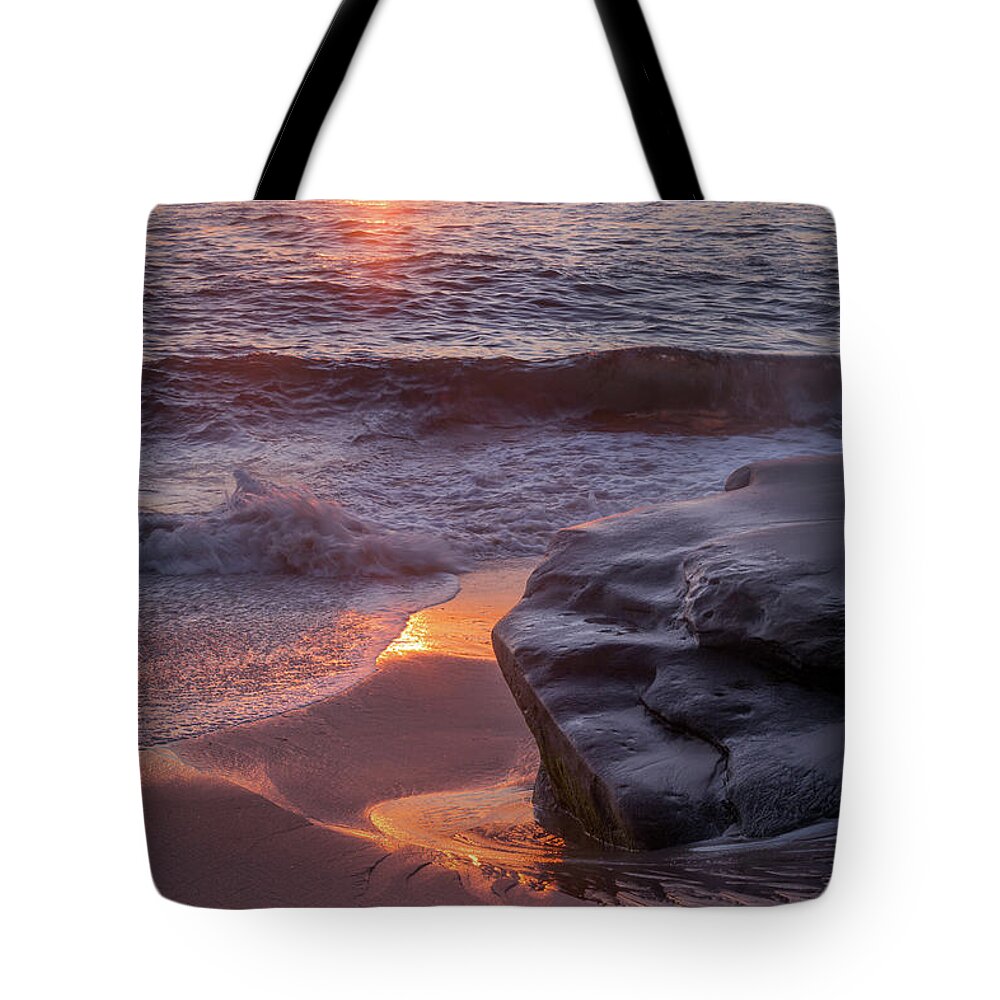 Beach Tote Bag featuring the photograph Beach Reflections by Aaron Burrows