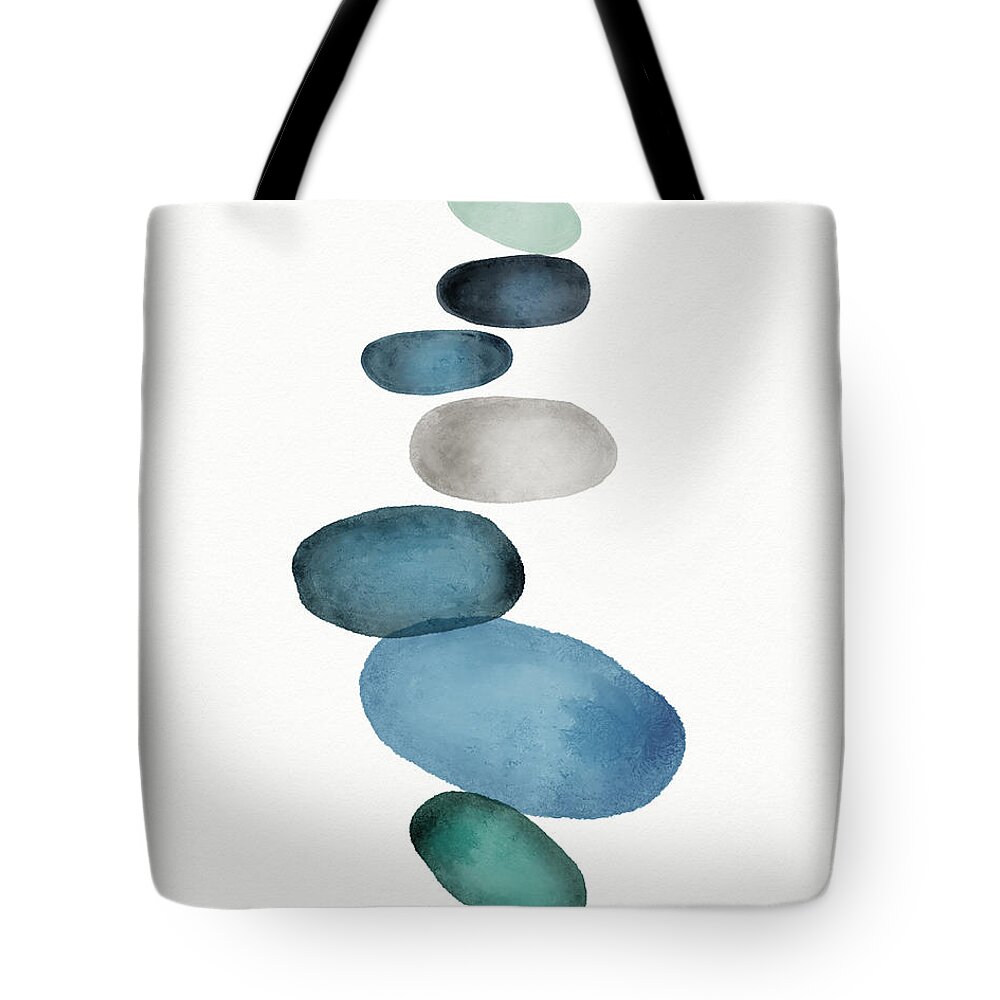 Modern Tote Bag featuring the painting Beach Stones 1- Art by Linda Woods by Linda Woods