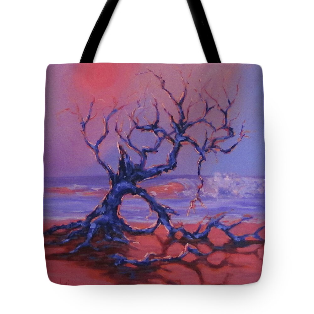 Trees Tote Bag featuring the painting Beached by Karen Ilari