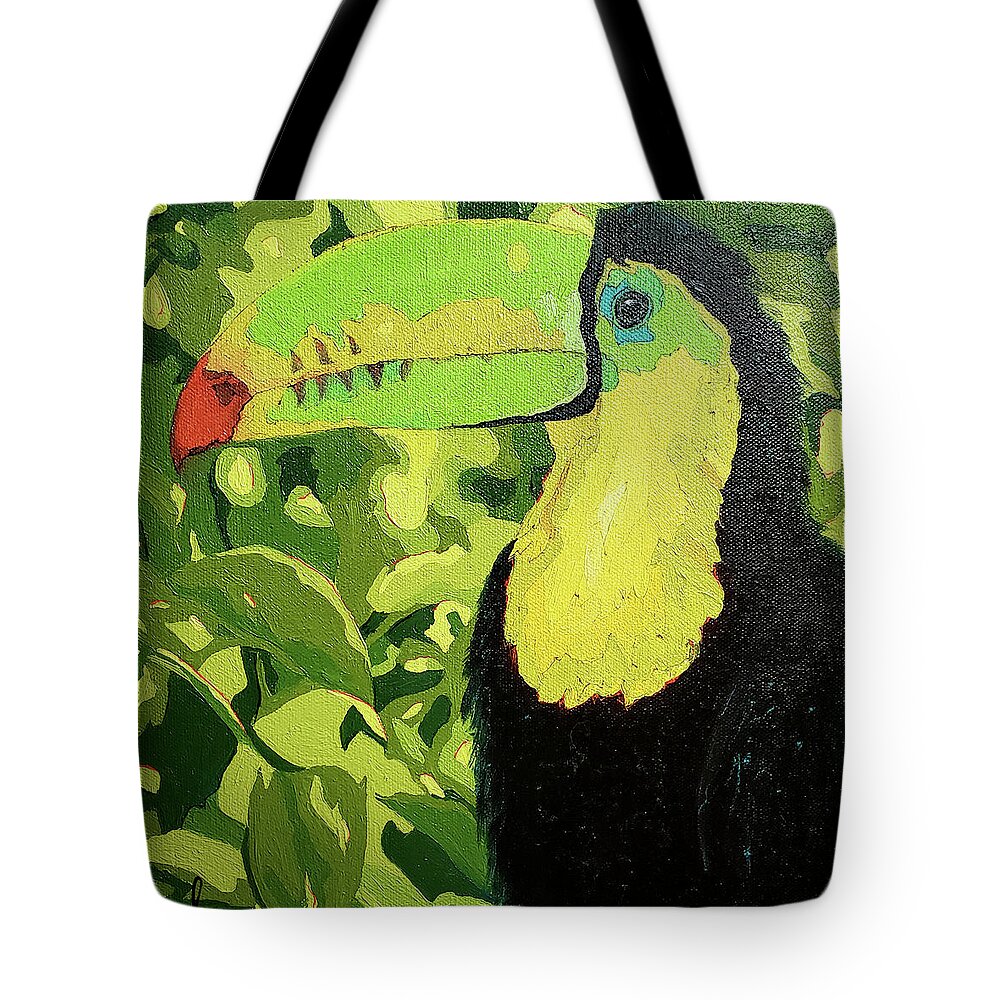 Toucan Tote Bag featuring the painting Beaker Bob by Cheryl Bowman
