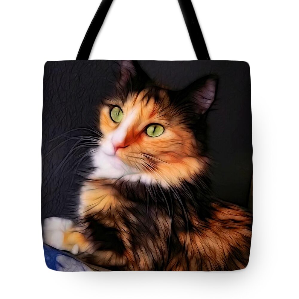 Cat Tote Bag featuring the photograph Beautiful Cat by Stoney Lawrentz