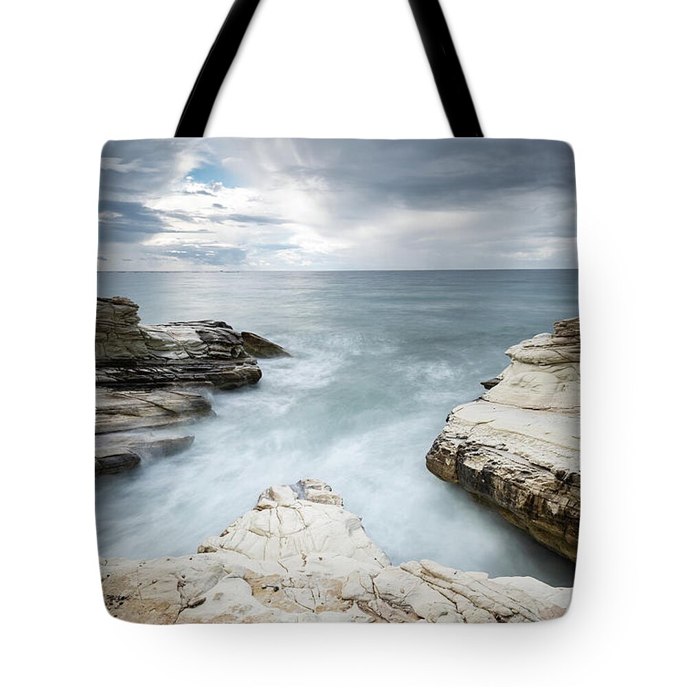 Seascape Tote Bag featuring the photograph Beautiful dramatic Seascape by Michalakis Ppalis