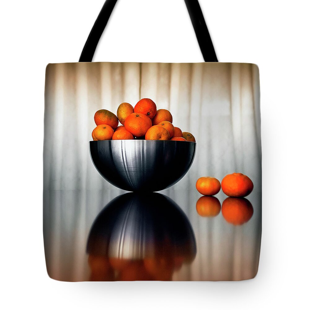 Heap Tote Bag featuring the photograph Beautiful Mandarins by By Carlos Cossio
