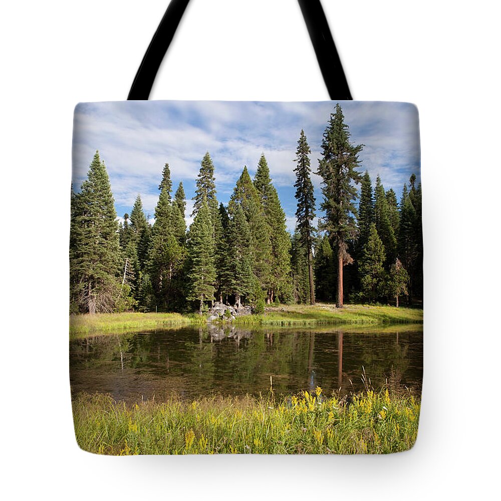 Eco Tourism Tote Bag featuring the photograph Beautiful Pond At Yosemite National Park by Miguelmalo