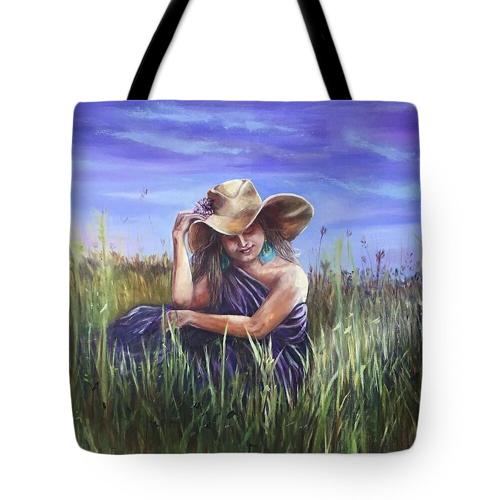  Melissa A. Torres Art Tote Bag featuring the painting Beauty in Purple by Melissa Torres