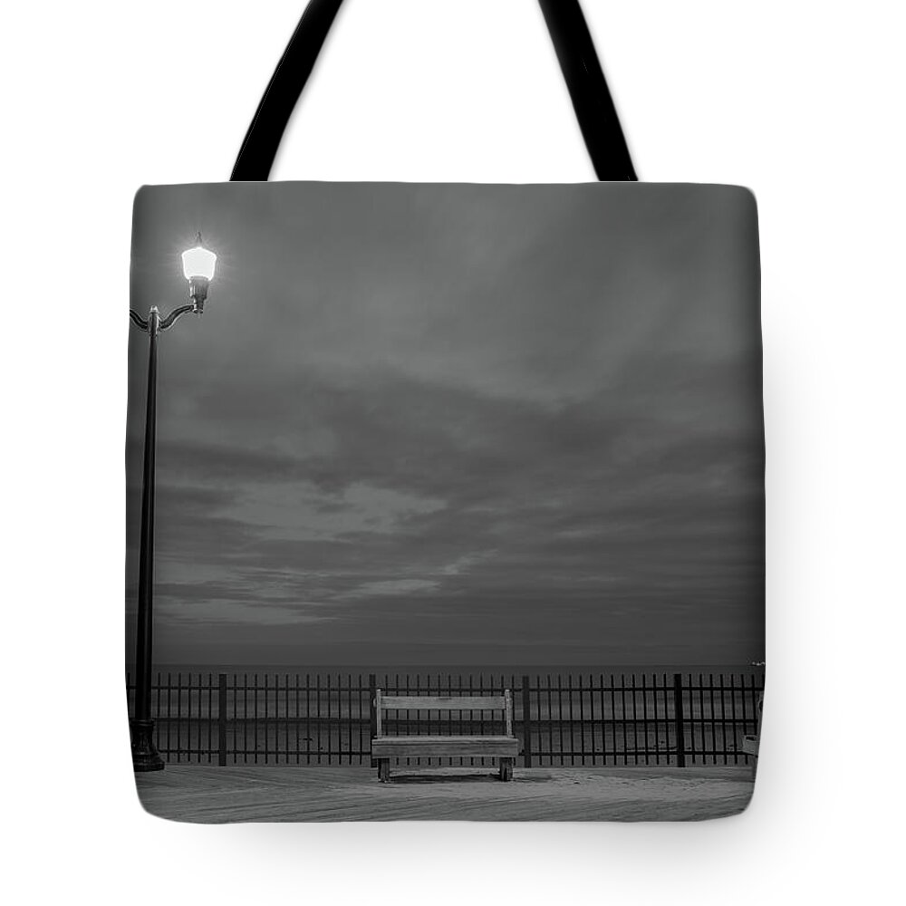 Seaside Heights Tote Bag featuring the photograph Before Dawn on the Boardwalk at Seaside, New Jersey by Kyle Lee
