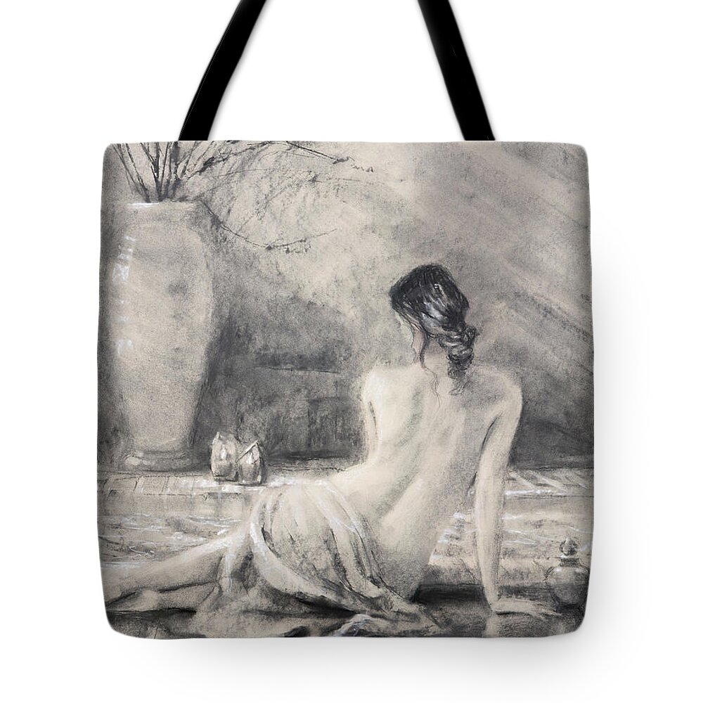 Bath Tote Bag featuring the painting Before the Bath by Steve Henderson