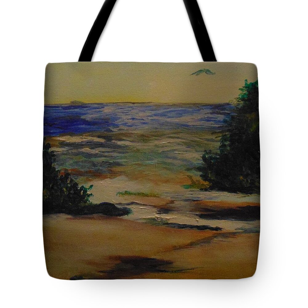 Plen Aire Tote Bag featuring the painting Before the Fog by Saundra Johnson