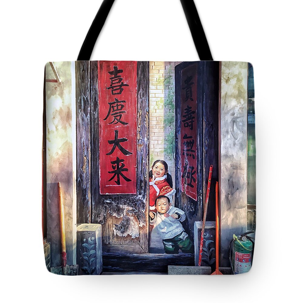 Beijing Tote Bag featuring the photograph Beijing Hutong wall art by Iryna Liveoak