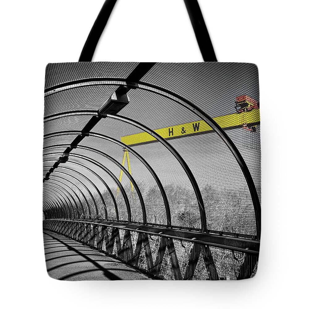 Belfast Tote Bag featuring the photograph Belfast Shipyard 4 by Nigel R Bell