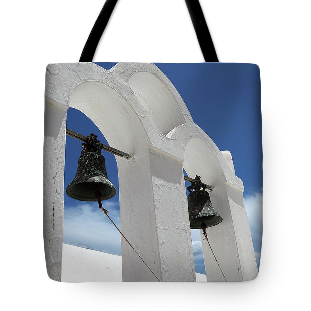 Tranquility Tote Bag featuring the photograph Bell Tower, Oia, Santorini by Dietmar Temps, Cologne