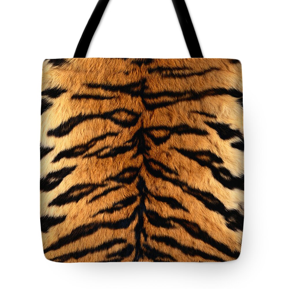 Orange Color Tote Bag featuring the photograph Bengal Tiger Fur by Siede Preis