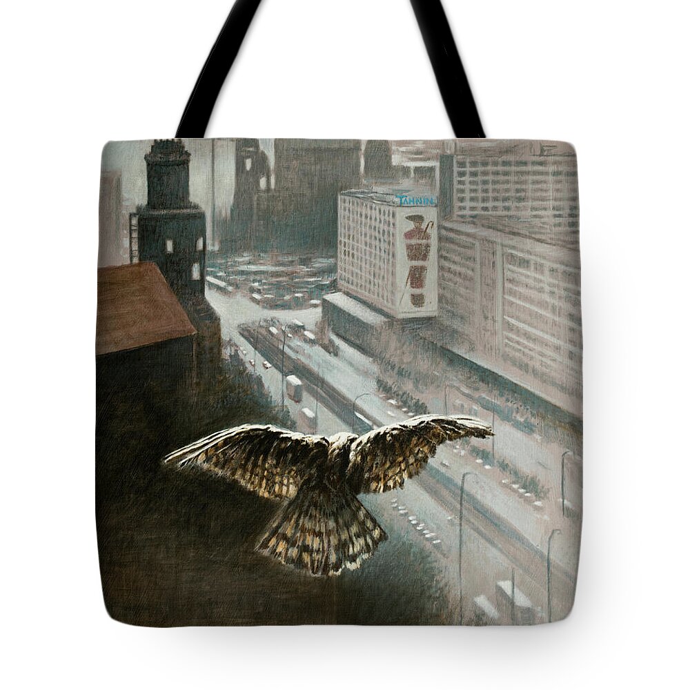 Hans Egil Saele Tote Bag featuring the painting Berlin Revisited by Hans Egil Saele