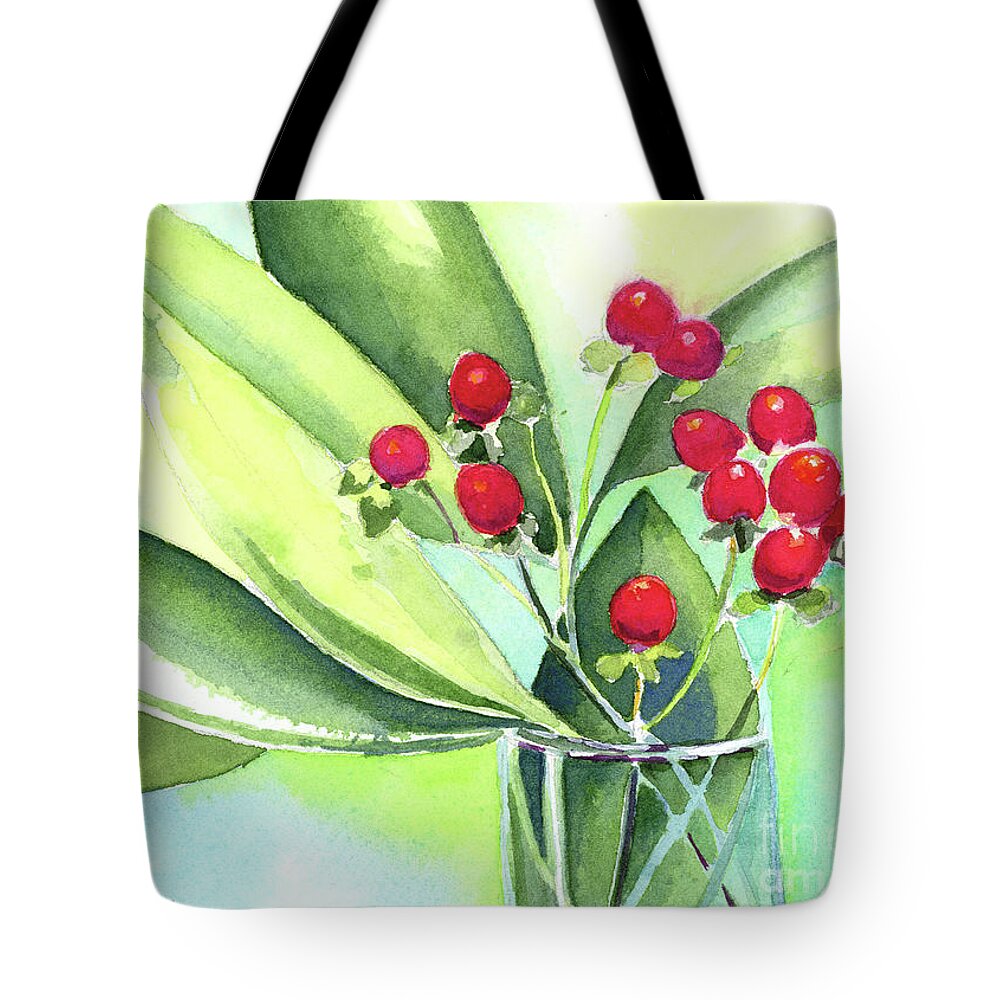 Face Mask Tote Bag featuring the painting Berry Good by Lois Blasberg