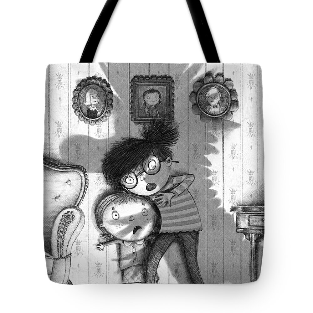 Shadow Tote Bag featuring the digital art Beware of the Snarkle Beast by Michael Ciccotello