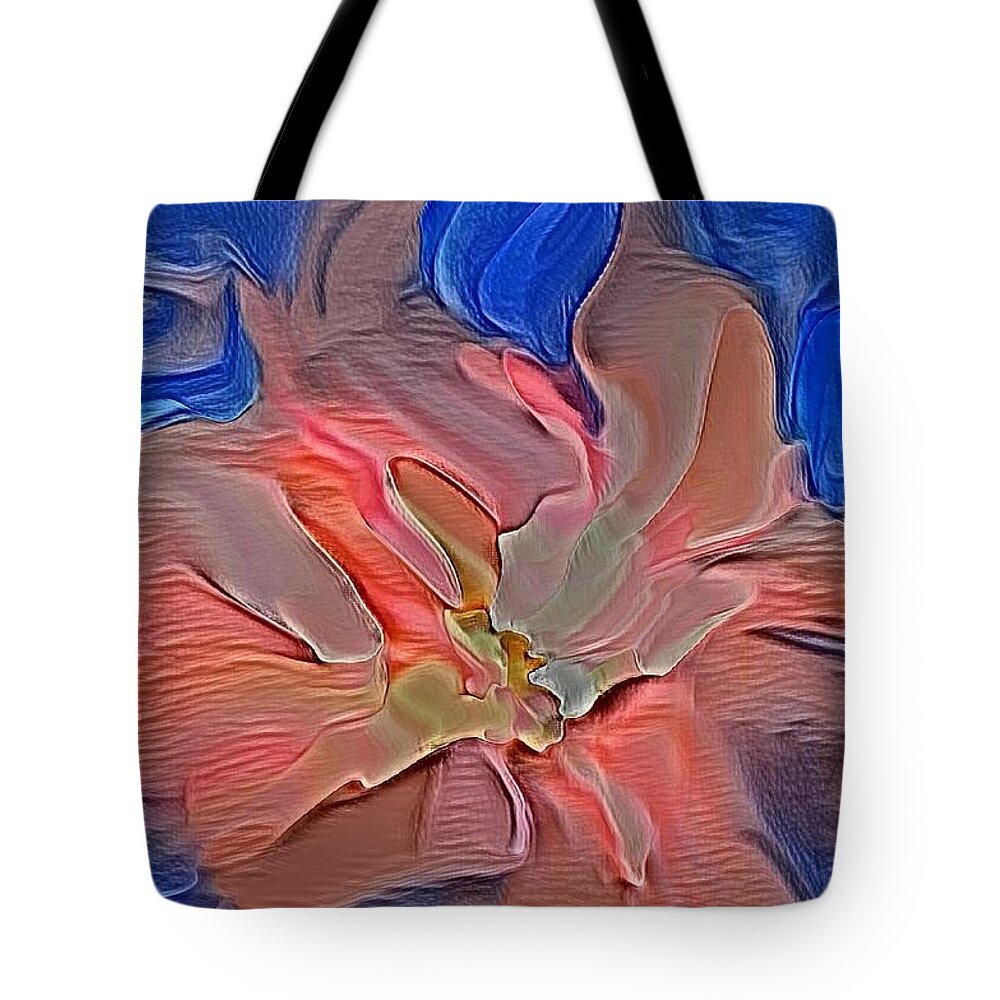Abstract Tote Bag featuring the digital art Beyond The Bounds by Rachel Hannah