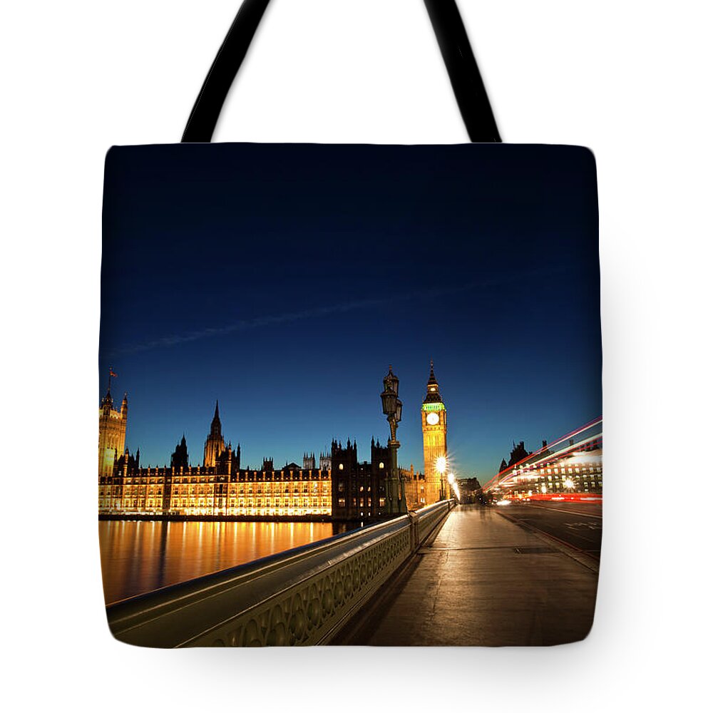 Gothic Style Tote Bag featuring the photograph Big Ben And The Houses Of Parliament by Alvinburrows