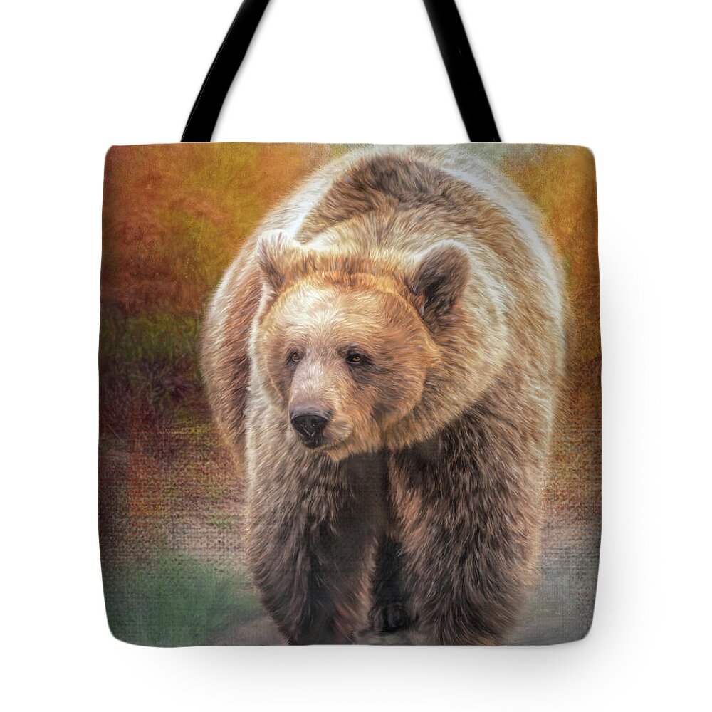 Grizzly Tote Bag featuring the painting Big Ben Jr. by Jeanette Mahoney