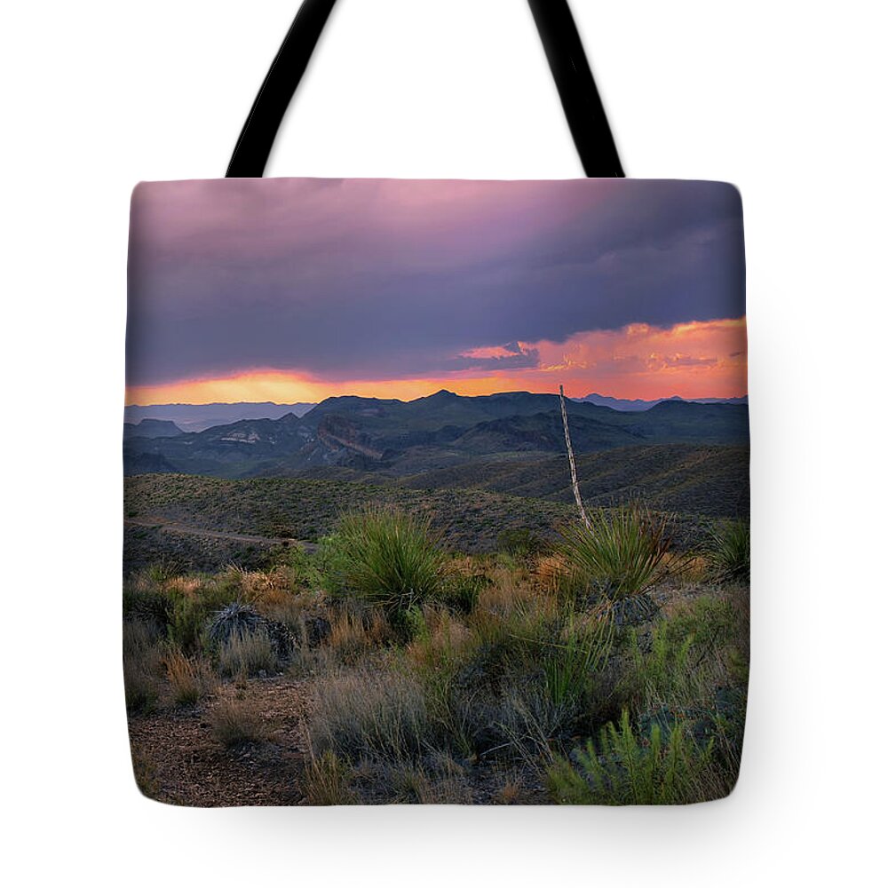 Big Bend Tote Bag featuring the photograph Texas Big bend Stormy Late Afternoon by Harriet Feagin