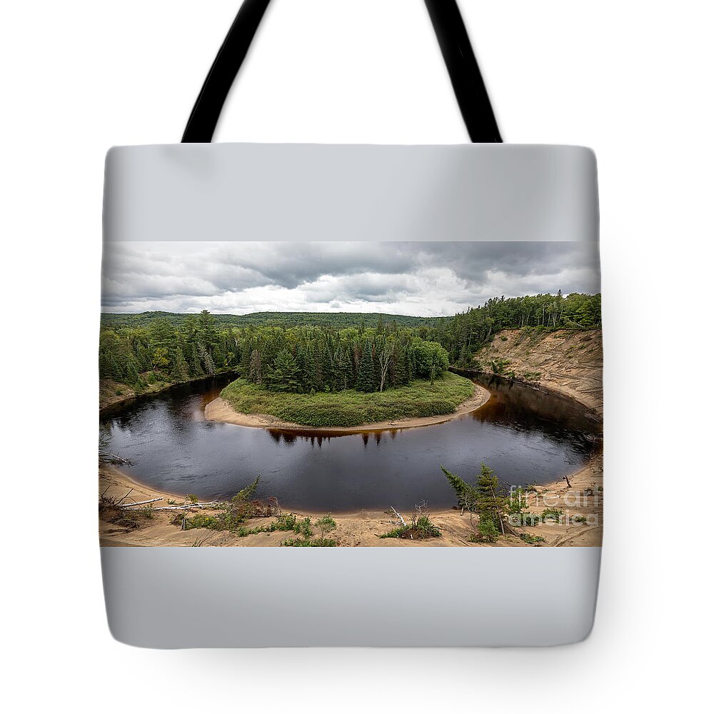Landscape Photography Tote Bag featuring the photograph Big East River Bend by Alma Danison