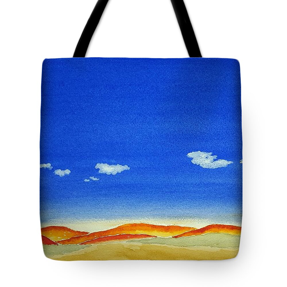 Watercolor Tote Bag featuring the painting Big Sky Lore by John Klobucher