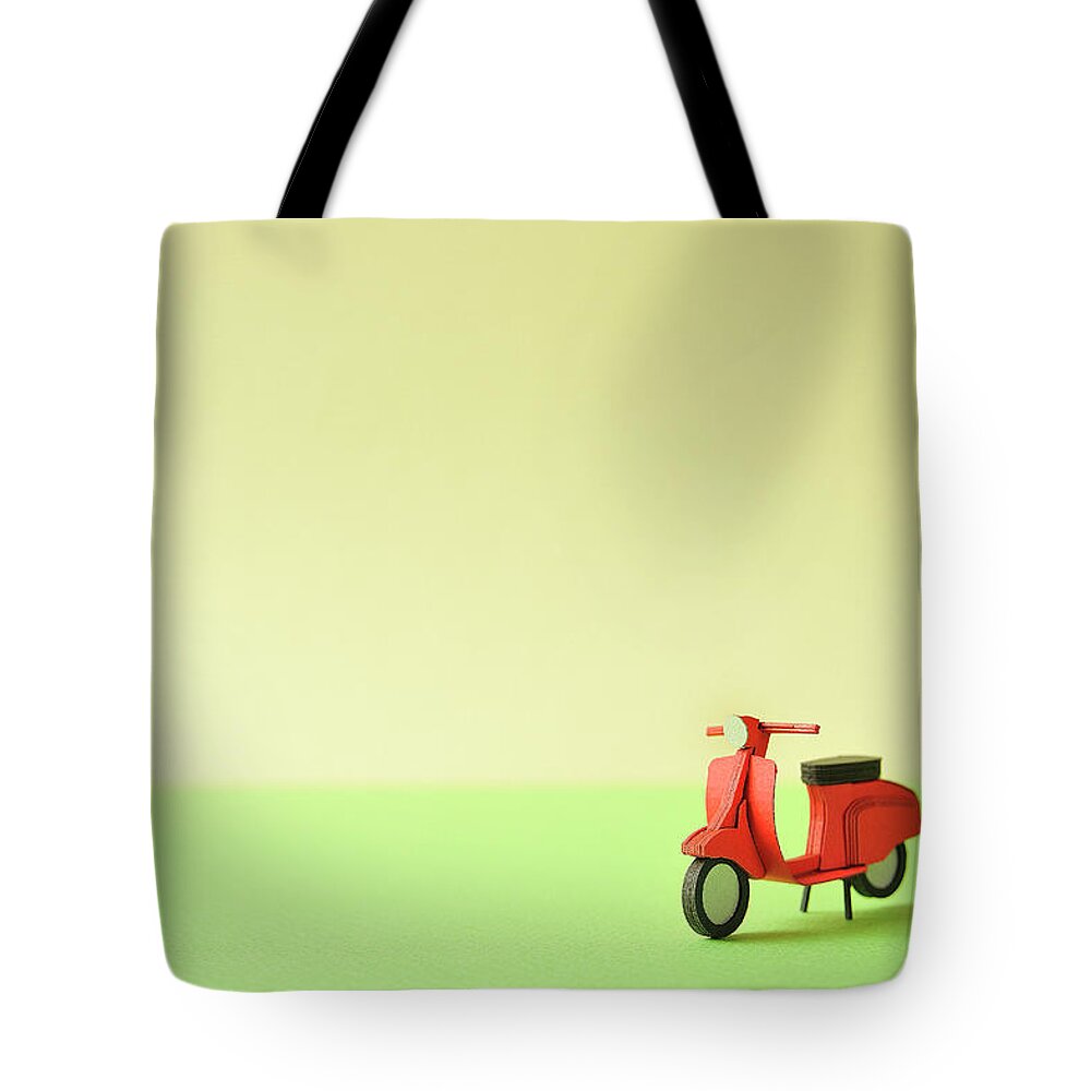 Paper Craft Tote Bag featuring the photograph Bike Made Of Paper by Yagi Studio