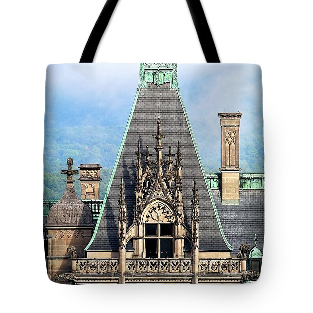 Biltmore Estate Tote Bag featuring the photograph Biltmore Architectural Detail by Carol Montoya