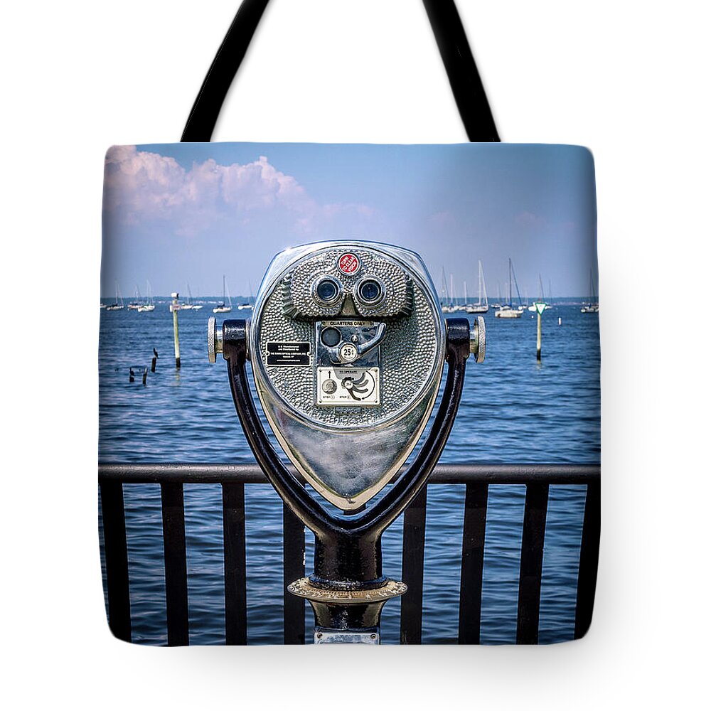 Keyport Tote Bag featuring the photograph Binocular Viewer by Steve Stanger